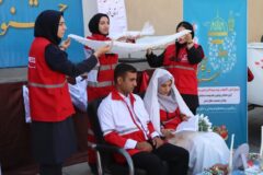 زندگی مشترک زوج نجاتگر هلال احمر قزوین در پایگاه امدادی آغاز شد+تصاویر