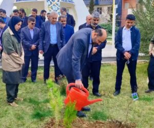 پویش ملی نهال کاری در دانشگاه آزاد اسلامی واحد تاکستان در استان قزوین